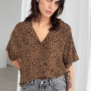 & Other Stories leopard short sleeve button up